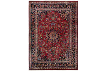Large Hand Knotted Persian Mashad Rug